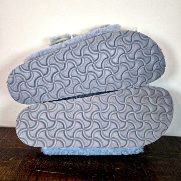 Papillio by Birkenstock Teddy Sherling Blue Platform Big Buckle Sandals - Picture 7 of 8